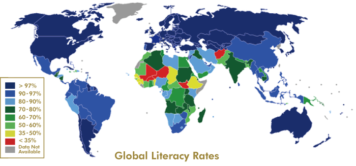 世界の識字率グラフ